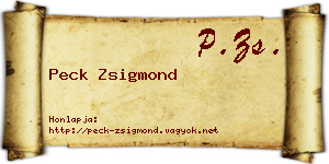 Peck Zsigmond névjegykártya